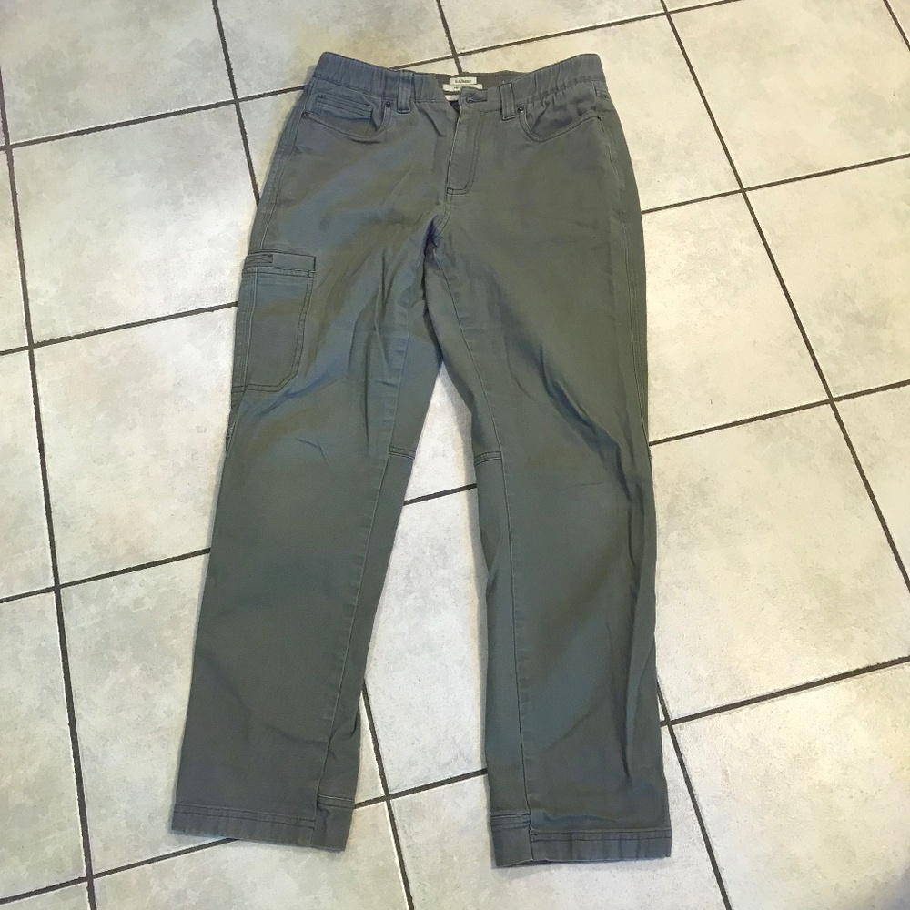LL Bean olive green favorite fit stretch jeans